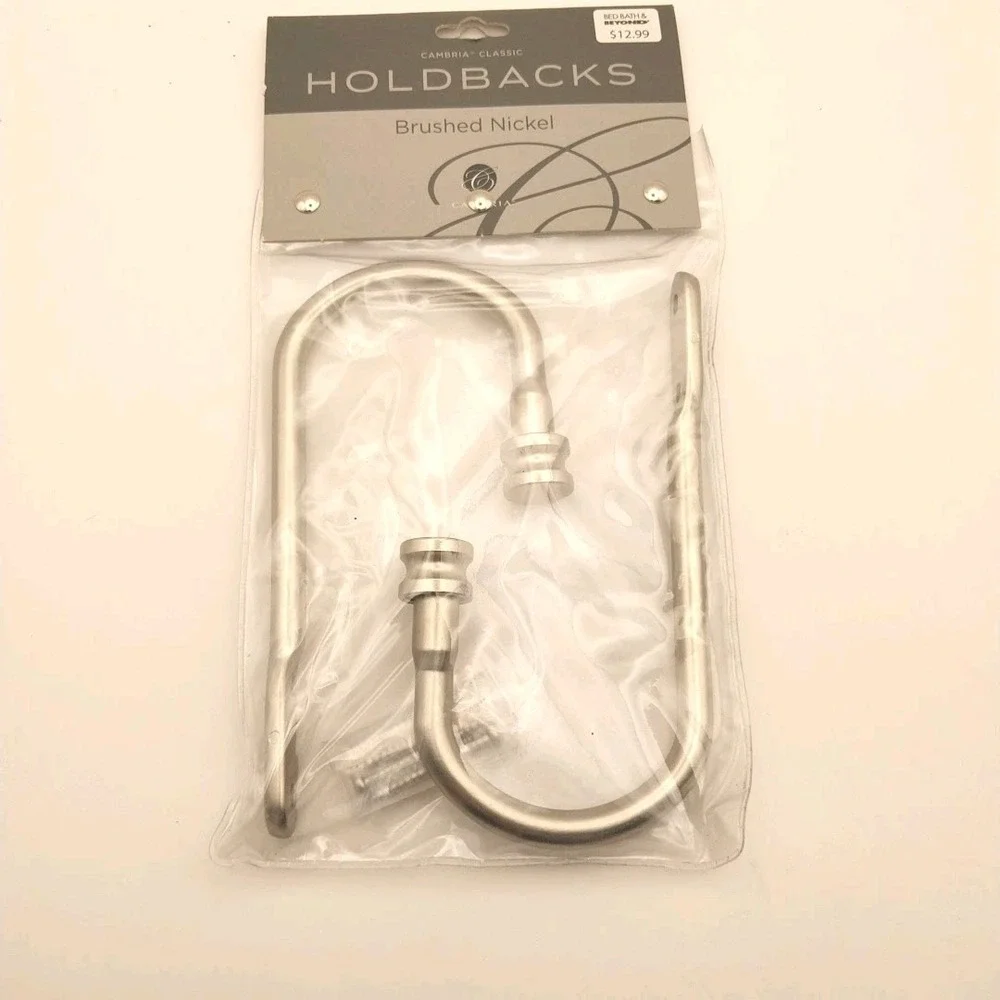New Cambria Classic Curtain Holdbacks Brushed Nickel 1 Set 210101 BN